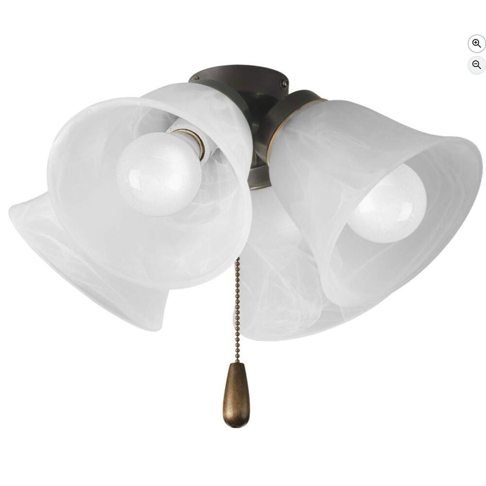 Progress Lighting P2643-20WB Fan Light Kit, Antique Bronze